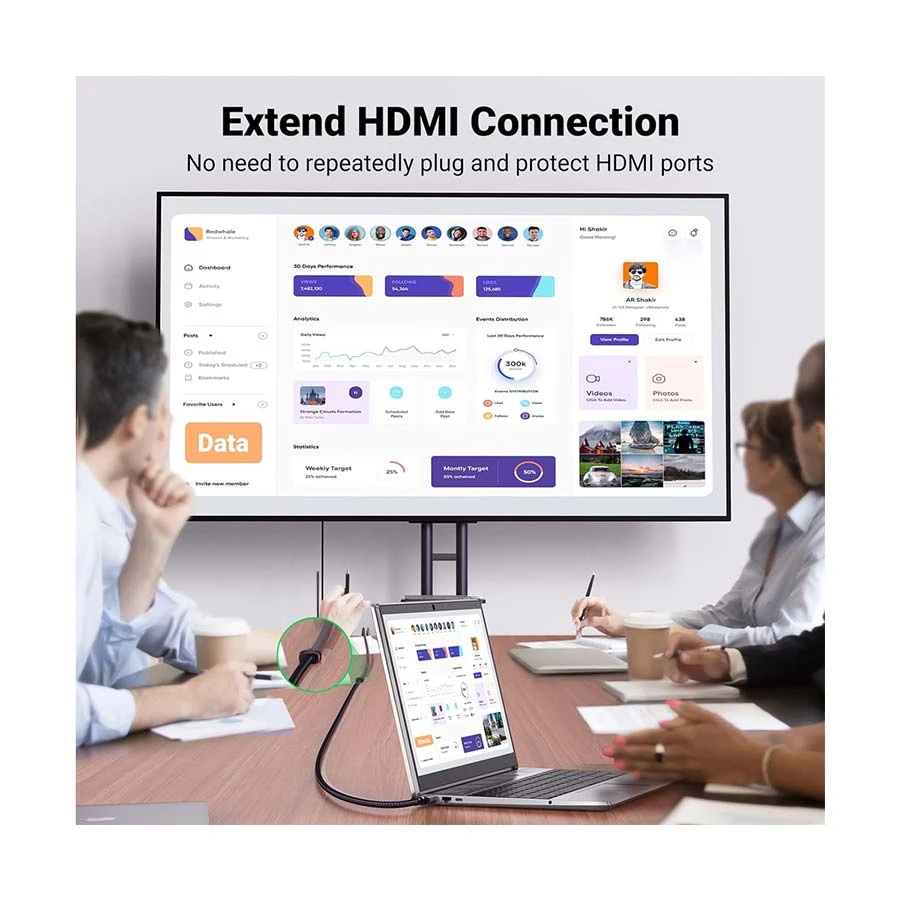 UGREEN HD151 40400 HDMI 2.1 8K Extension Cable 0.5 Meter Black