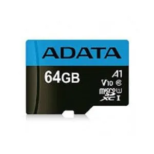 ADATA 64GB Class 10 microSDHC কার্ড, SD অ্যাডাপ্টারসহ - কালো