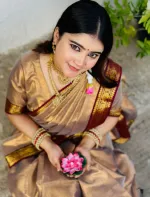 Women's Lama Silk Border Design Saree for Festivals