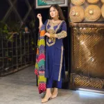 মেয়েদের কটন কামিজ সেট, স্ক্রিন প্রিন্ট ওড়নাসহ