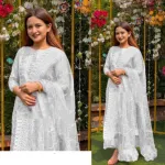 Aari Work Unstitched Three Piece with Kuchi Orna