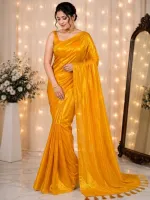 Shimmer Silk Saree with Running Blouse Piece for Parties