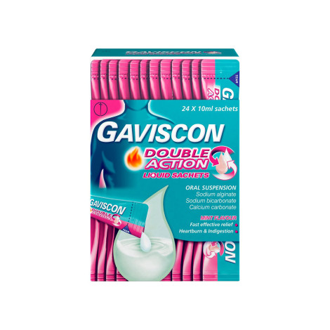 Gaviscon Double Action Liquid Sachets 24X10ml (UK)