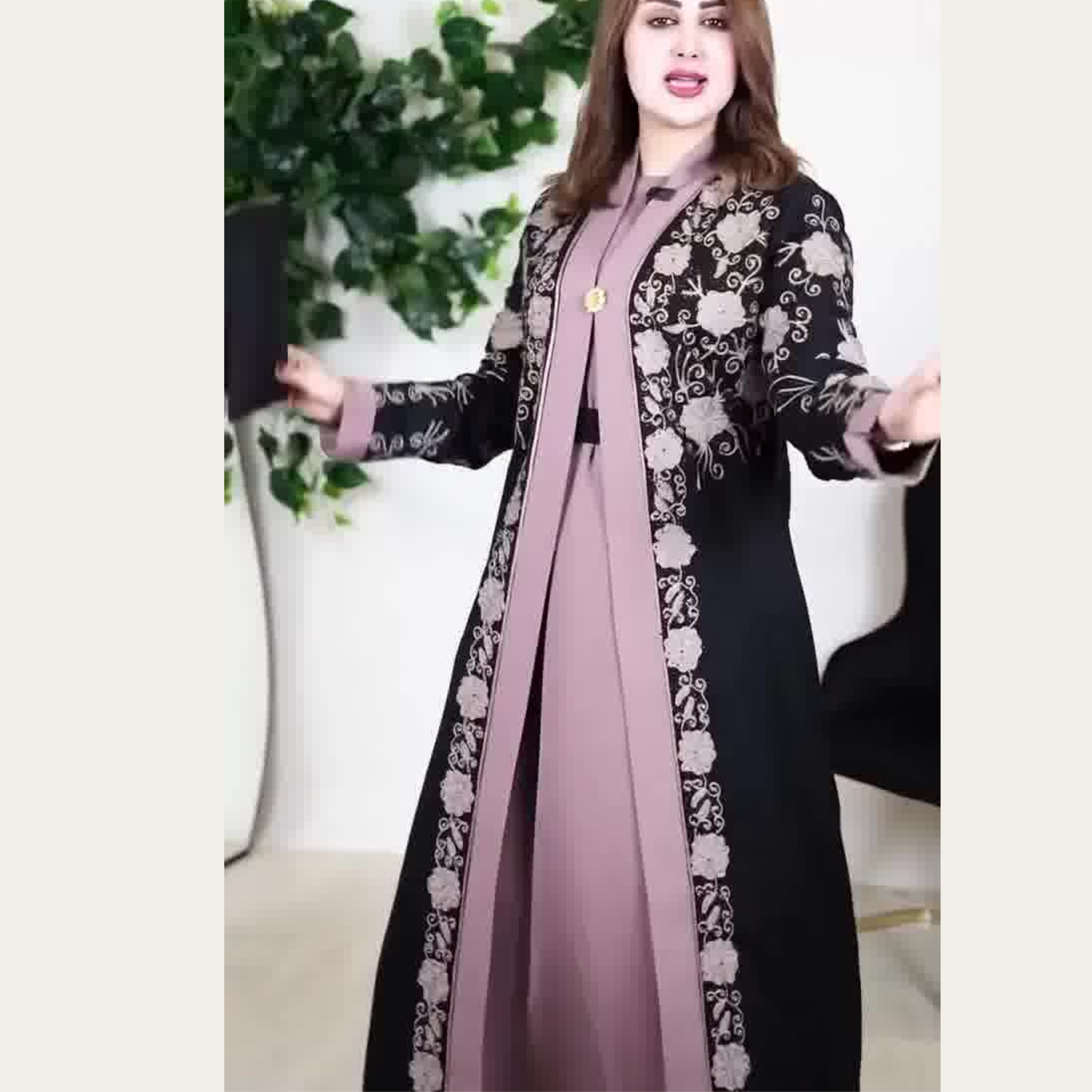 আবায়া কোটি বোরকা ড্রেস, ফুল এমব্রয়ডারি