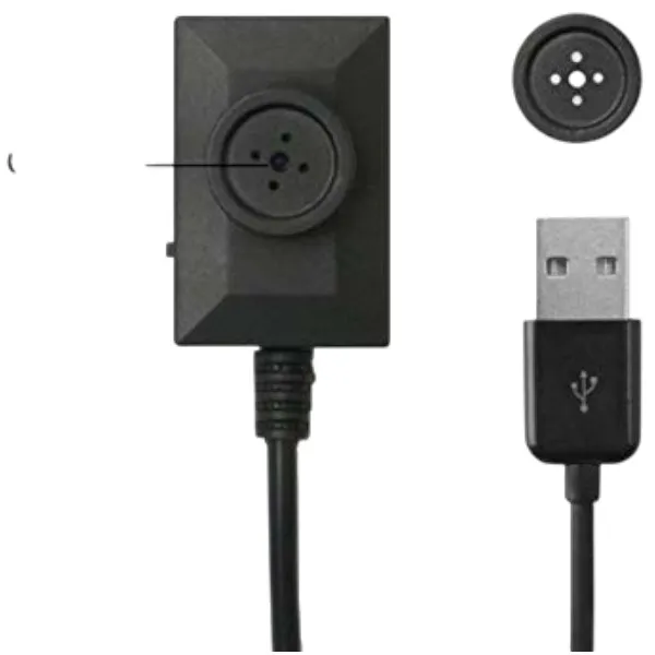 USB কেবল মিনি ওয়্যার্ড বাটন স্পাই হিডেন ক্যামেরা