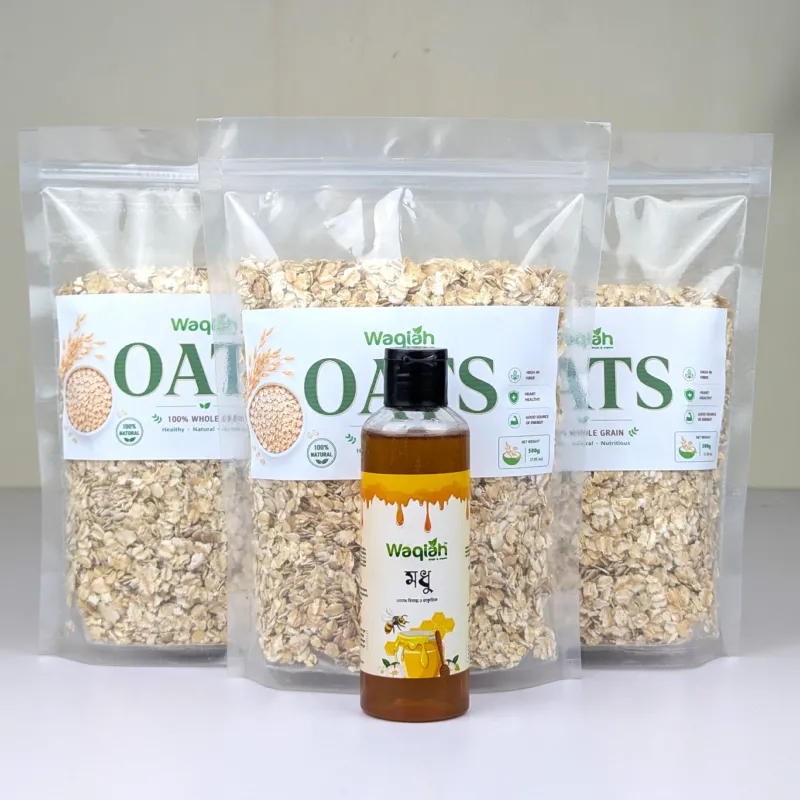 বেবি ওটস 3 প্যাক কম্বো (3 x 500g), সাথে 250ml মধু