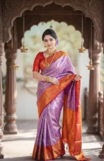 Kanjivaram Saree with Zari Work and Matching Blouse Piece, 4 Colours