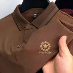 Men's Sticker Badge Polo Shirt, Pique Cotton, 6 Colours