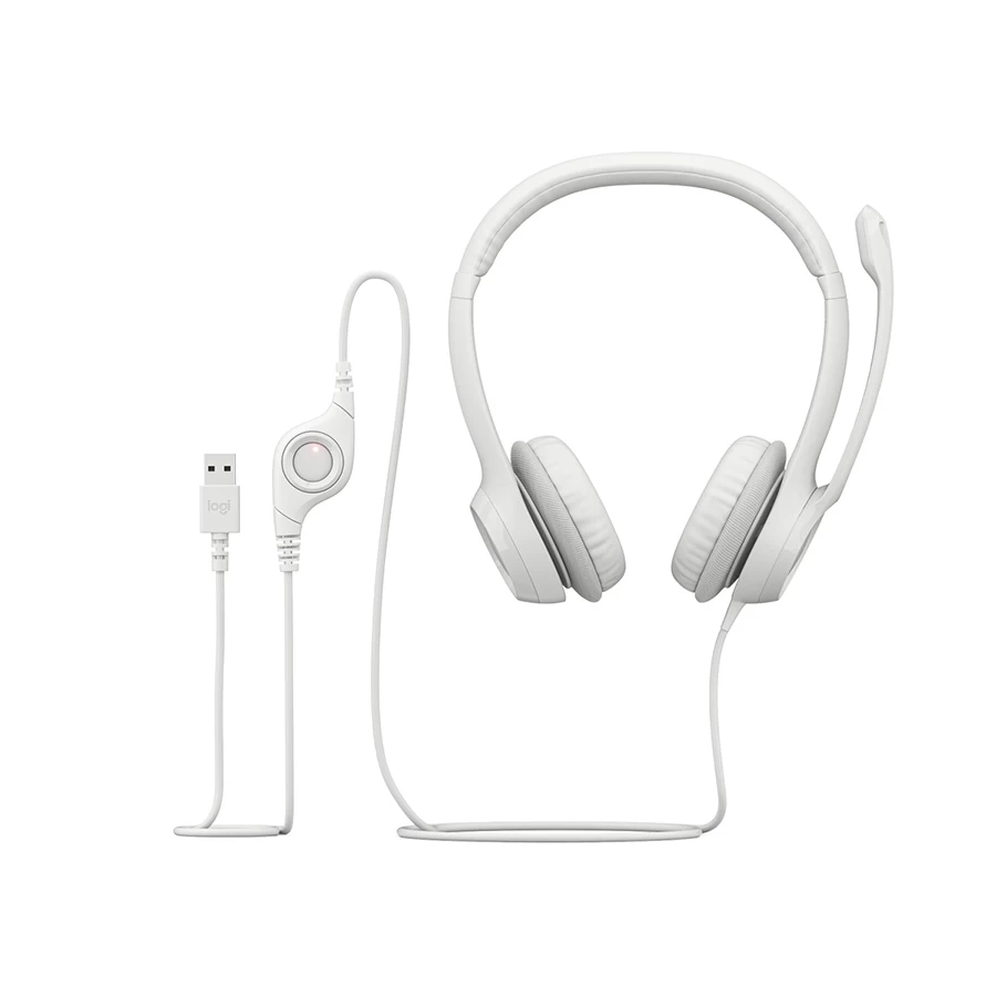 Logitech H390 USB Computer Headset Off-White