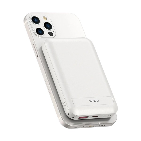 Wiwu Snap Cube 10000mAh 22.5W ম্যাগনেটিক ওয়্যারলেস পাওয়ার ব্যাংক (সাদা)