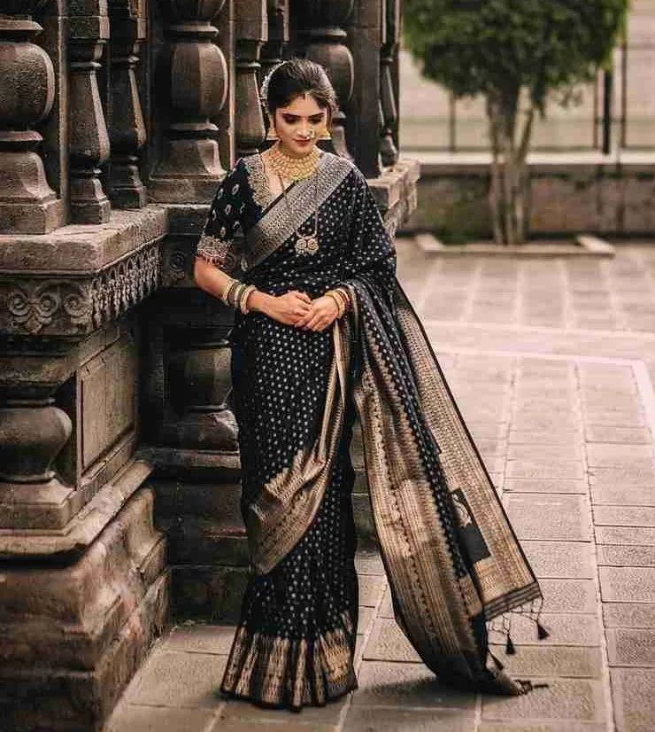 Dhupian Saree with Afsan and Block Print, Blouse Piece