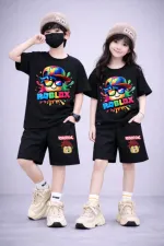 Kids' 200 GSM Drop Shoulder Tee and Pant Set, Sizes 2-3Y and 4-5Y