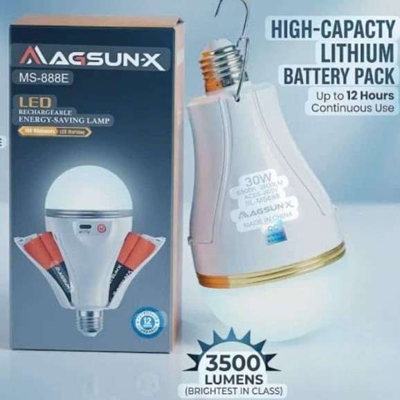 MAGSUN-X রিচার্জেবল LED এনার্জি সেভিং ল্যাম্প AC/DC