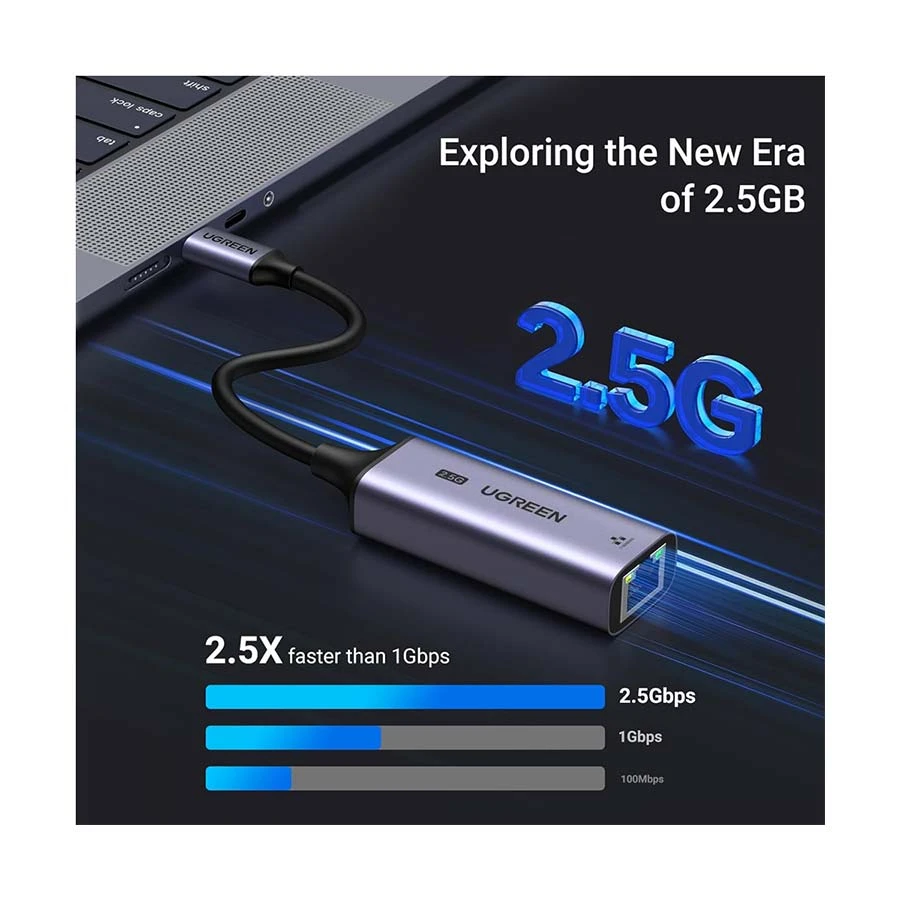 UGREEN CM648 (25052) Type-C Male to LAN Female Gray Converter