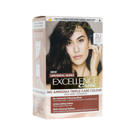 L'Oreal Excellence অ্যামোনিয়া-মুক্ত হেয়ার কালার 2U Universal Darkest Brown