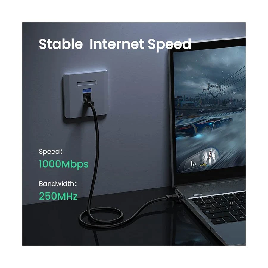 UGREEN NW102 (60545) Cat-6 U/UTP 1.5 Meter Black Patch Cord