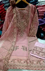 Women's Sada Bahar Tissue Three Piece with Full Sequin Embroidery