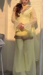 জর্জেট সিকুইন থ্রি-পিস, ইনারসহ প্যালাজো, সাইজ M থেকে XL
