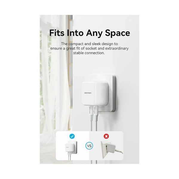 ভেন্টশন FBPW0-EU 2-পোর্ট USB-C 35W চার্জার