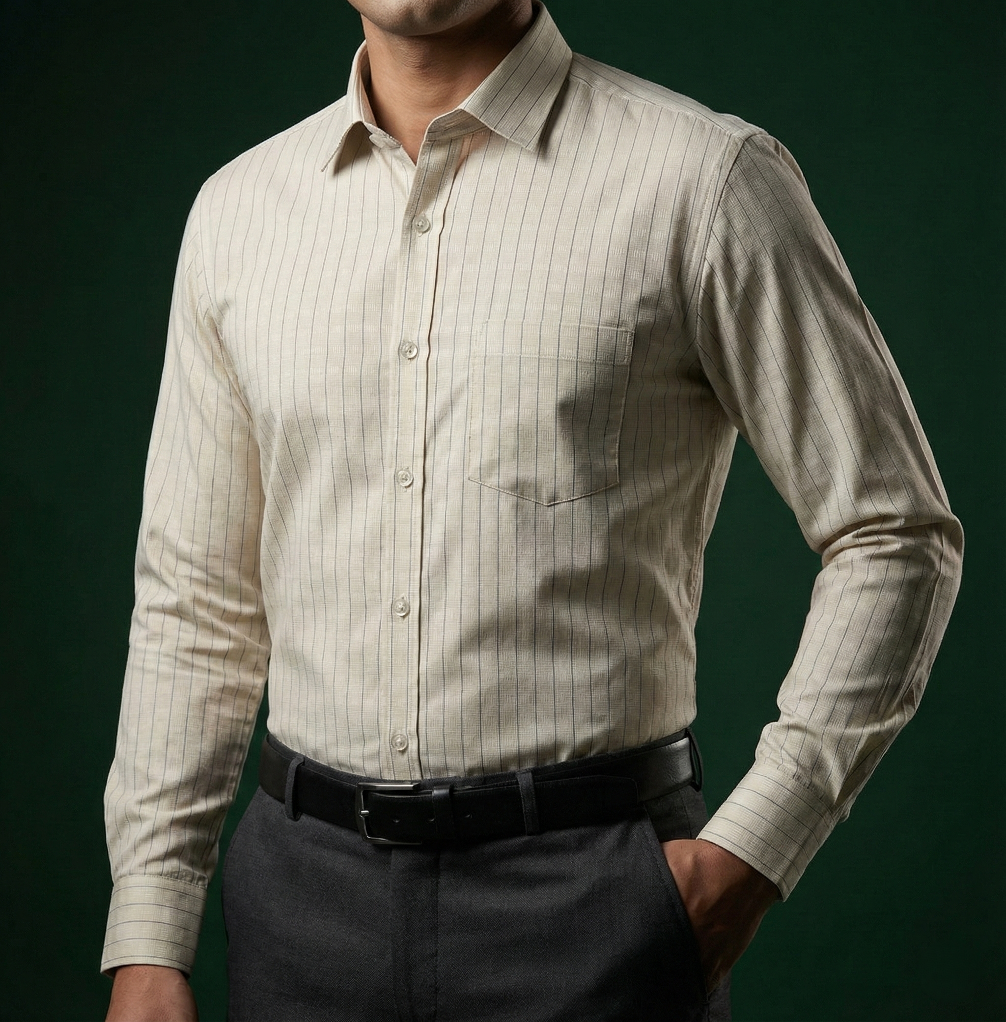 ছেলেদের ফরমাল স্ট্রাইপ শার্ট (99% কটন, S-XXL)