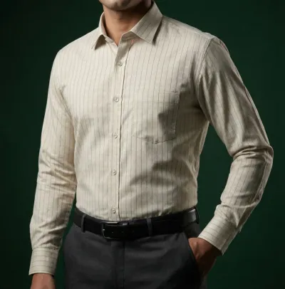 ছেলেদের ফরমাল স্ট্রাইপ শার্ট (99% কটন, S-XXL)