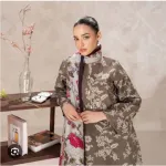 Digital Print Cotton Silk Three Piece, 6 Colours, Sizes 36 to 46