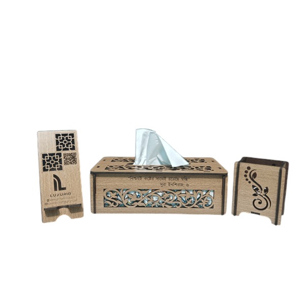 Luxury Wooden Tissue Box Combo