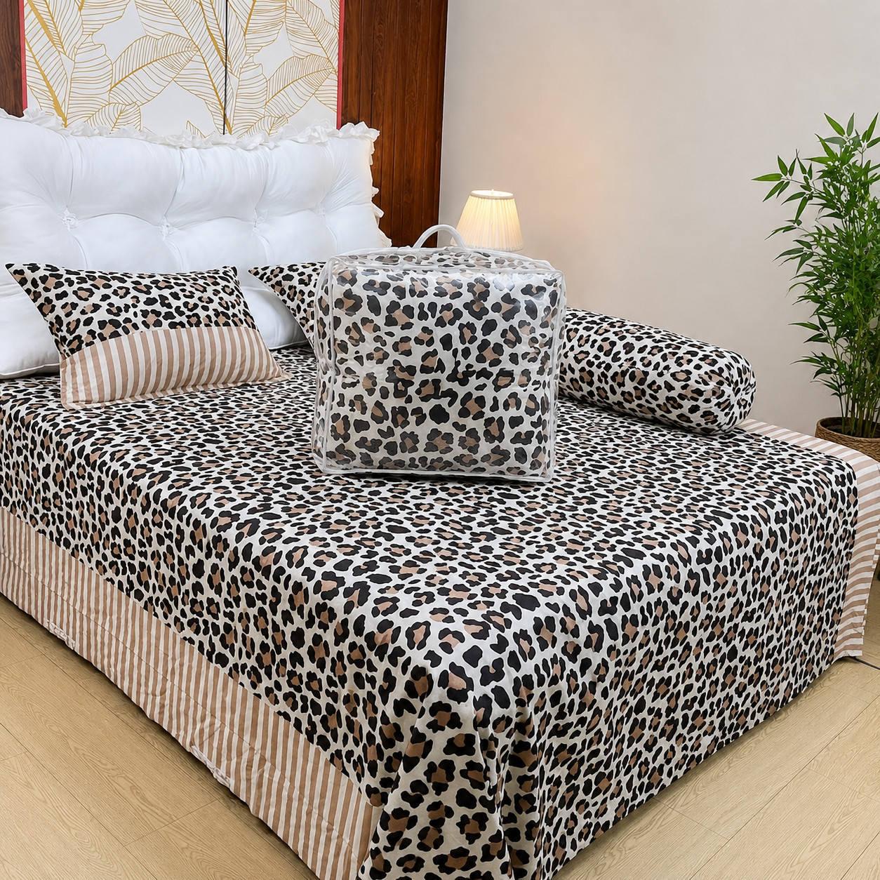 Comforter Bedding Set with Bolster Cover and Bag, Pure Twill Cotton