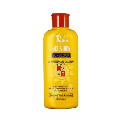Lady Diana ফেস অ্যান্ড বডি সান ব্লক ও হোয়াইটেনিং লোশন SPF 40 200ml