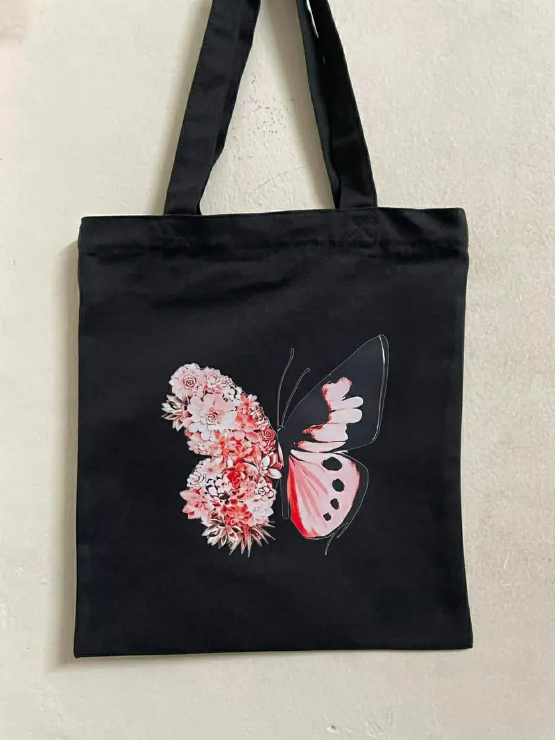 Zipper Canvas Tote Bag for School, Office and Travel