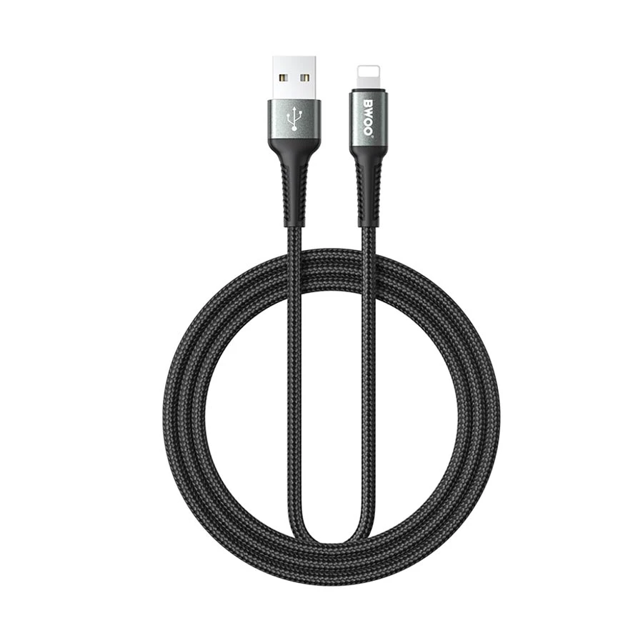 Bwoo BO-X288L-2M USB to Lightning Braided Cable 2 Meter Black
