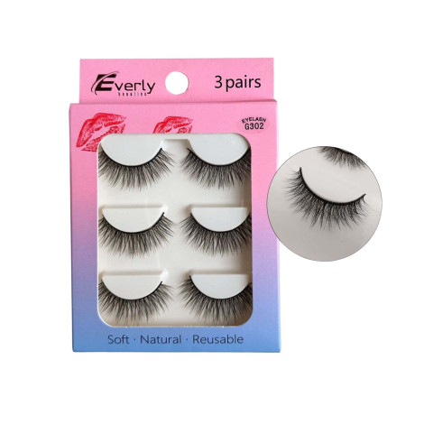 Everly Beauties ৩-পেয়ার সিরিজ ফালস আইল্যাশ - G302 (China)