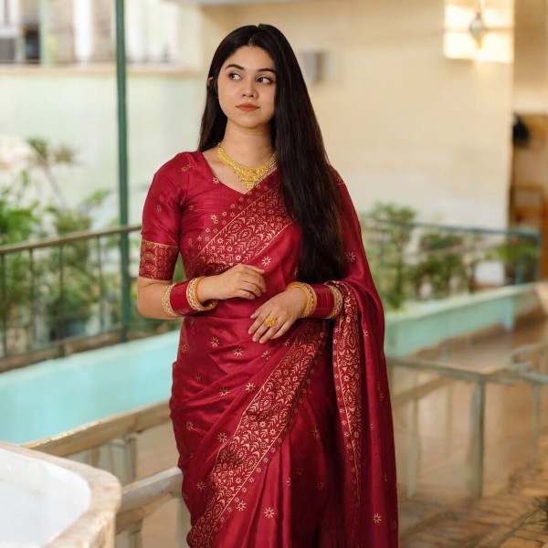 জাপানি সিল্ক শাড়ি, ব্লাউজ পিসসহ