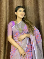হাফ সিল্কের মহিলা স্ক্রিন প্রিন্ট শাড়ি, দৈর্ঘ্য 12 হাত