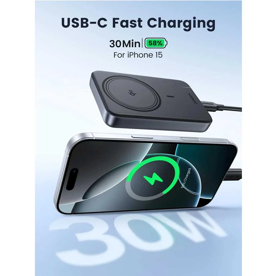 UGREEN PB761 10000mAh 30W Qi2 Magnetic Wireless Power Bank Space Gray