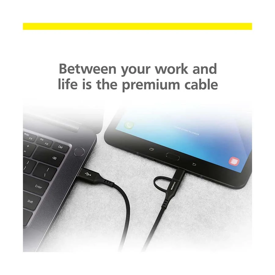 Micropack MC-AC13 USB to Type-C & Micro USB Cable 1.5 Meter Black