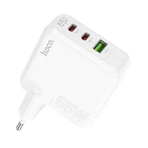 Hoco C115A 65W 3 পোর্ট Type-C ফাস্ট চার্জিং অ্যাডাপ্টার