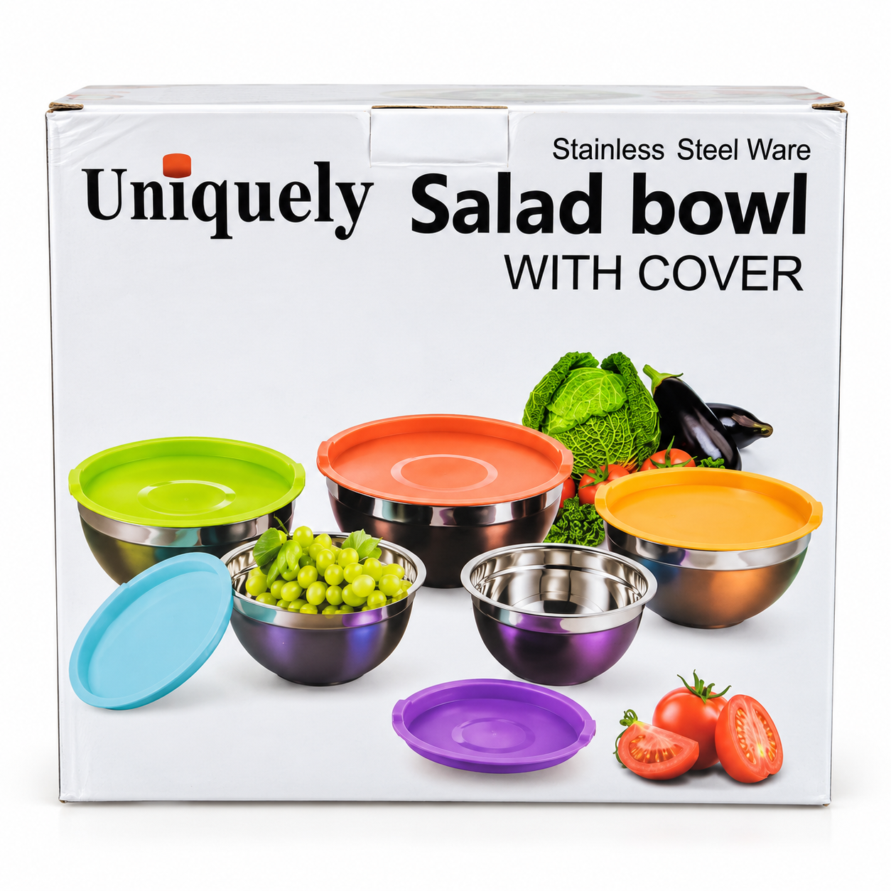 Uniquely Salad Bowl WITH COVER ( 5Pcs)