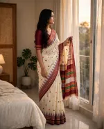 Assam Silk Style Saree with Matching Blouse Piece, 3 Colours