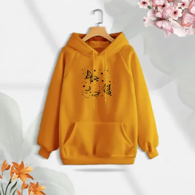 Premium Comfortable (Butterflies Glove) Ladies winter hoodie