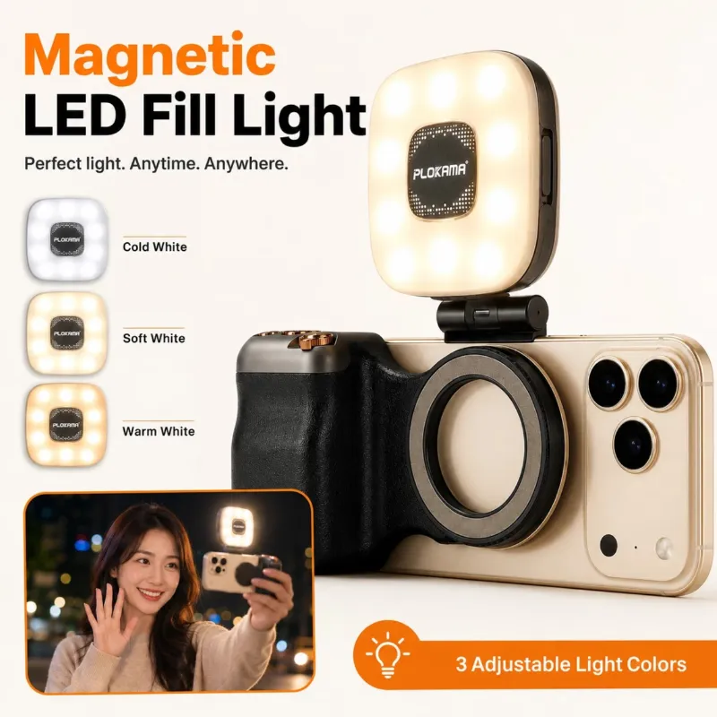 Plokama MG-50 Pro ম্যাগনেটিক সেলফি স্টিক, LED ফিল লাইট ও রিমোটসহ