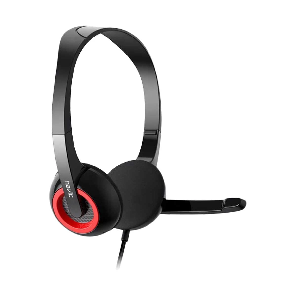 Havit H202d 3.5mm Double Plug Wired Black Headphone for Computer