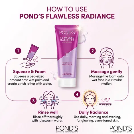 Pond's Flawless Radiance ইভেন টোন গ্লো ফেসিয়াল ফোম 100g