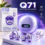 Q71 ট্রু ওয়্যারলেস ওপেন-ইয়ার ইয়ার ক্লিপ ইয়ারবাডস, ডিজিটাল LED ডিসপ্লে