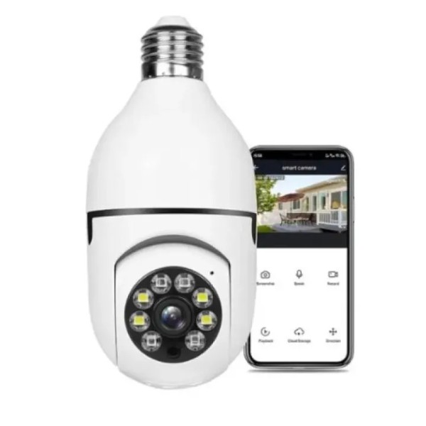 V380 3MP E27 বাল্ব ওয়াইফাই ক্যামেরা পিটিজেড এইচডি কিউআর কোড
