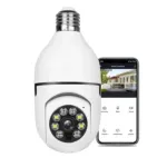 V380 3MP E27 বাল্ব WiFi ক্যামেরা PTZ HD, QR কোডসহ