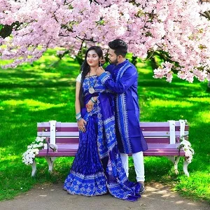 নতুন এক্সক্লুসিভ ধুপিয়ান সিল্ক শাড়ি ও পাঞ্জাবি কাপল ড্রেস