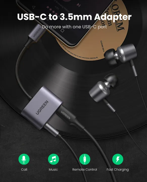 UGREEN CM231 (60164) 2-in-1 USB C to 3.5mm অ্যাডাপ্টার