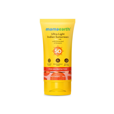 মামা আর্থ আল্ট্রা লাইট ইন্ডিয়ান সানস্ক্রিন SPF 50 PA+++ ৫০ গ্রাম (India)