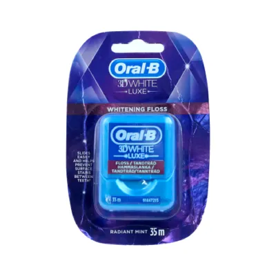 Oral-B 3D White Luxe হোয়াইটেনিং ডেন্টাল ফ্লস Radiant Mint 35m